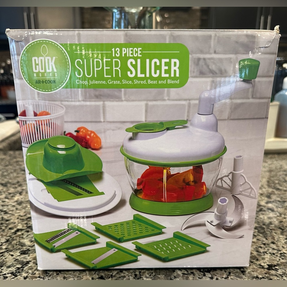 NEW Cooks Works 13 Piece Super Slicer (Chop Julienne Grate Slice Shred) Complete